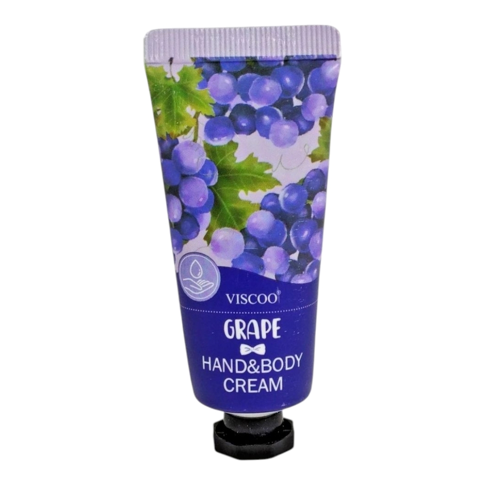 Viscoo Grape Hand & Body Cream Softens Moisturizes Hydrates 0.7 oz Travel Size